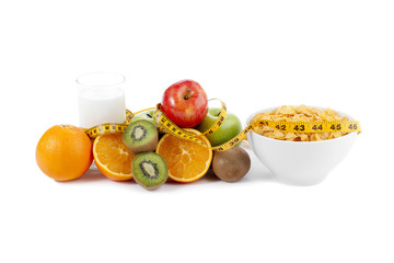 healthy fruits and cereal