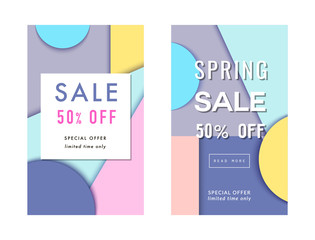 Collection of Sale banners. Sale template, tag, poster. Vector