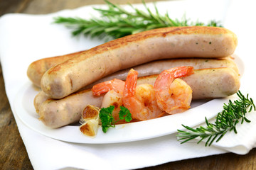 Wurst Grillen Shrimps Bratwurst