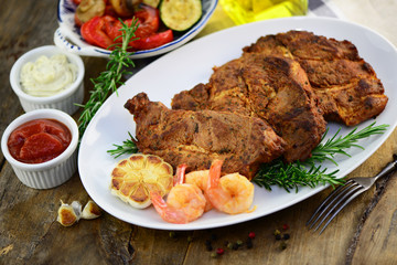 Grillfleisch Garnele Party
