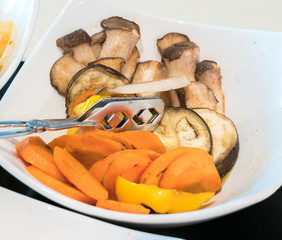 carrots and mushroom