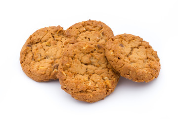 Oatmeal cookies with isolated background.