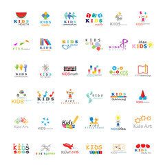 Children Icons Set-Vector Illustration,Graphic Design. Kids Concept