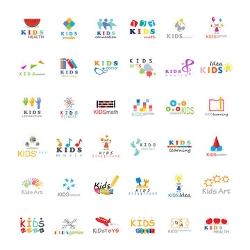 Children Icons Set-Vector Illustration,Graphic Design. Kids Concept