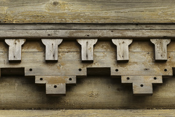 Detail of the exterior of an old wooden house