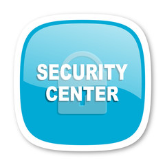 security center blue glossy web icon
