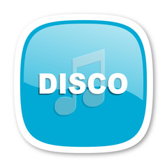 disco music blue glossy web icon