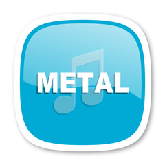 metal music blue glossy web icon