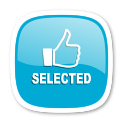 selected blue glossy web icon