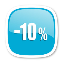 10 percent sale retail blue glossy web icon