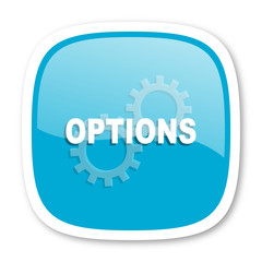 options blue glossy web icon