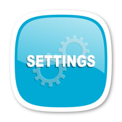 settings blue glossy web icon