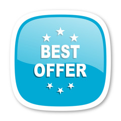 best offer blue glossy web icon