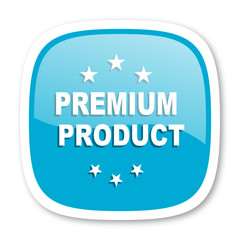 premium product blue glossy web icon