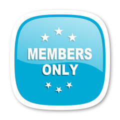 members only blue glossy web icon