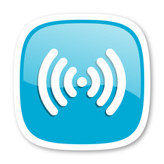 wifi blue glossy web icon