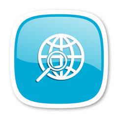 search blue glossy web icon