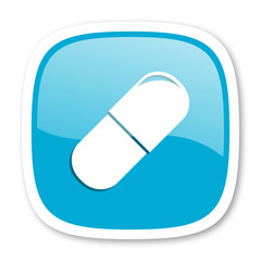 drugs blue glossy web icon