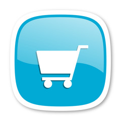 cart blue glossy web icon