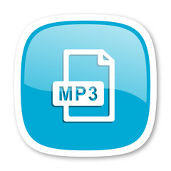 mp3 file blue glossy web icon