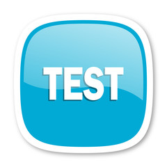 test blue glossy web icon