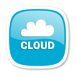 cloud blue glossy web icon