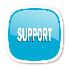 support blue glossy web icon
