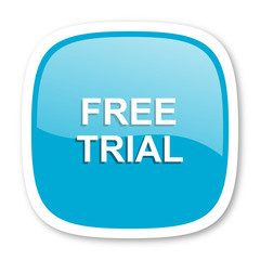 free trial blue glossy web icon