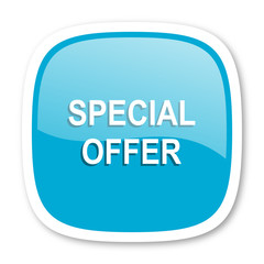 special offer blue glossy web icon