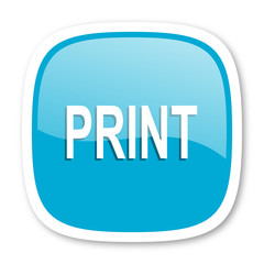 print blue glossy web icon