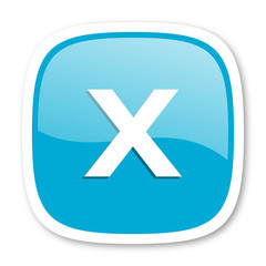 cancel blue glossy web icon