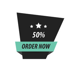 Order Now Label Design  black, Green