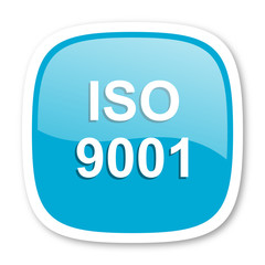 iso 9001 blue glossy web icon