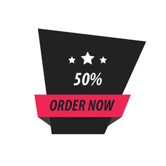 Order Now Label Design  black, pink