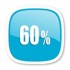 60 percent blue glossy web icon