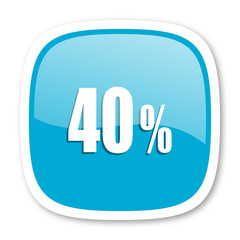 40 percent blue glossy web icon