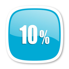 10 percent blue glossy web icon