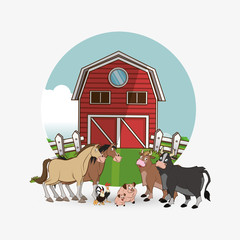 Obraz na płótnie Canvas Farm design. animal icon. nature concept, vector illustration
