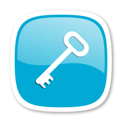 key blue glossy web icon