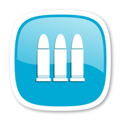 ammunition blue glossy web icon