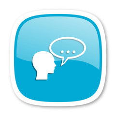 forum blue glossy web icon