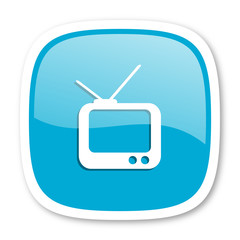 tv blue glossy web icon