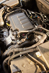 Closeup photo of a clean motor block