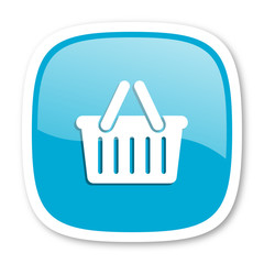 cart blue glossy web icon