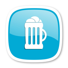 beer blue glossy web icon