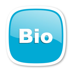 bio blue glossy web icon