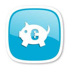 piggy bank blue glossy web icon