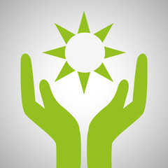 Ecology design. protection icon.  green concept. , vector illustration