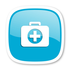 first aid blue glossy web icon