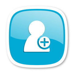 add contact blue glossy web icon